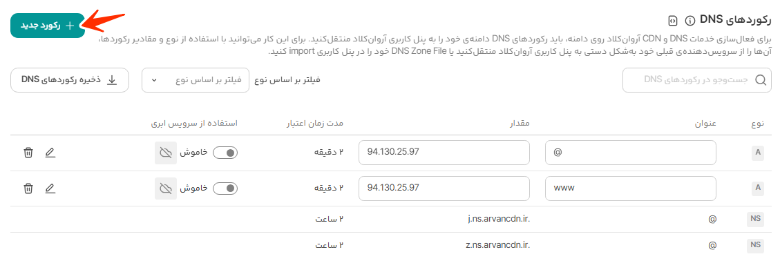 تنظیم cdn ابراروان