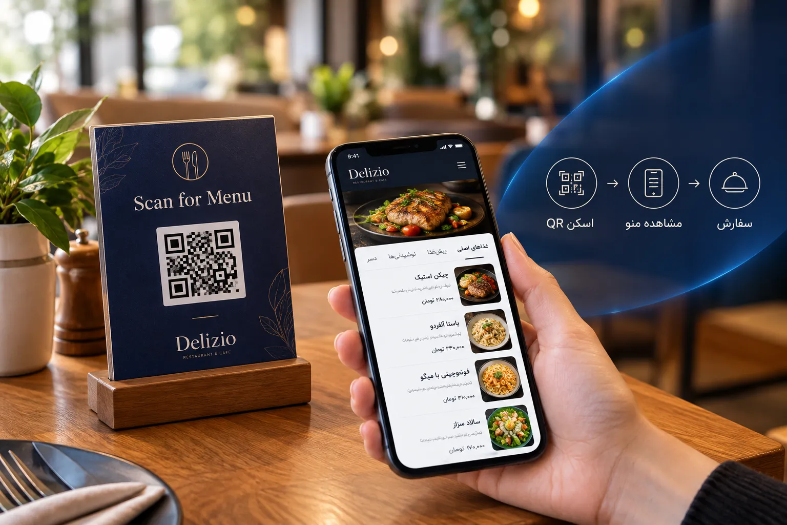منوی دیجیتال QR Code رستوران و کافه